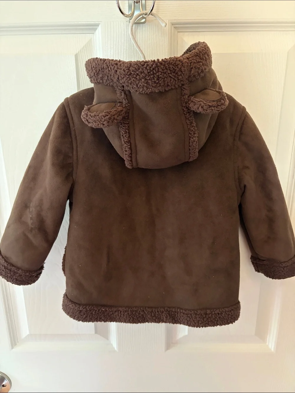 Gymboree Brown Sherpa-Trim Hooded Puffer Coat with Bear Ears Size 18-24 M Cozy